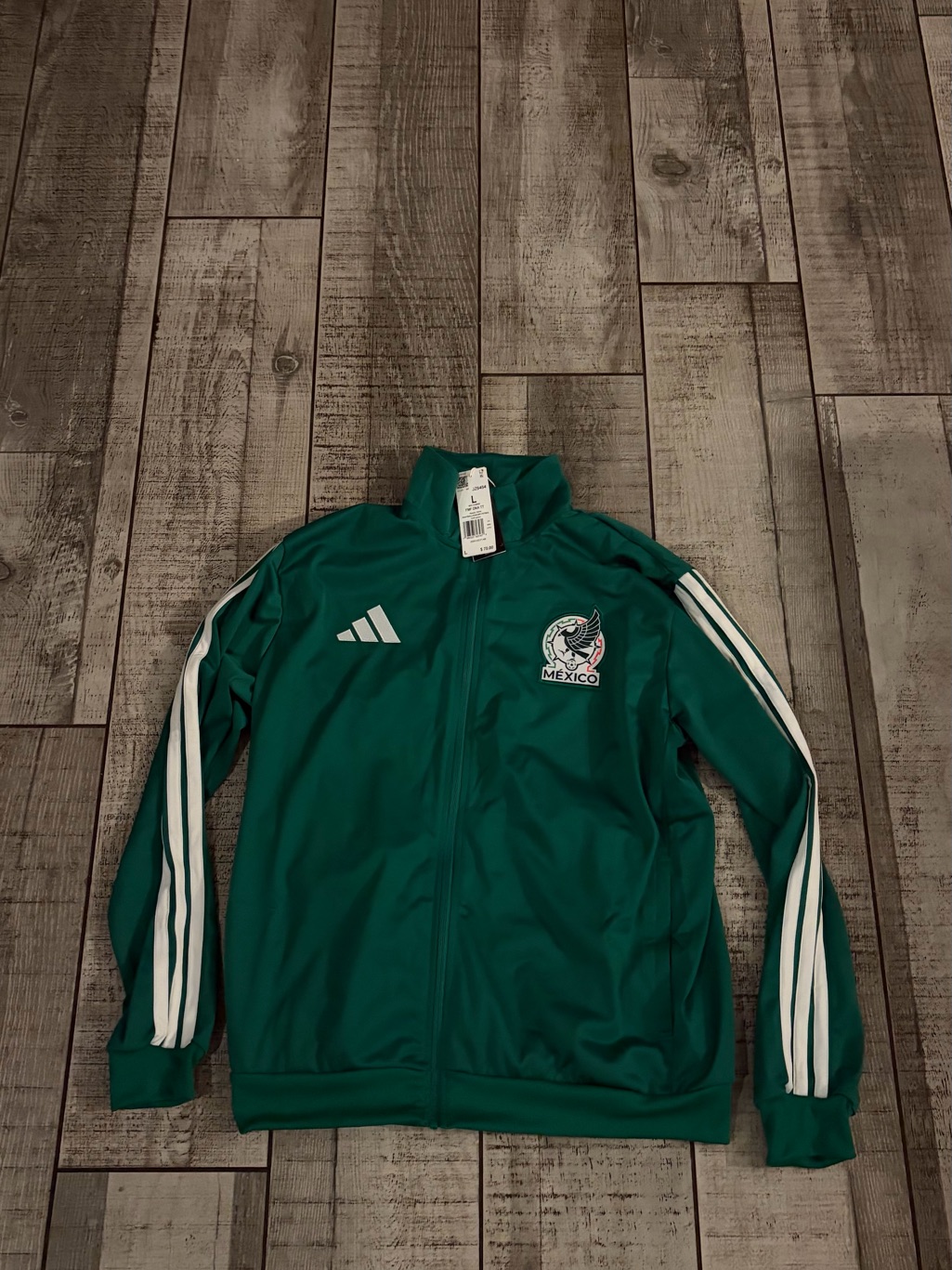 Adidas Mexico Soccer National Team Full Zip Track Jacket Green White Mens Large